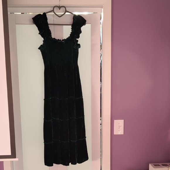 Hill House Emerald Green Velvet Nap Dress - Picture 3 of 3